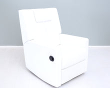 Lataa kuva Galleria-katseluun, Recliner nojatuoli valkoista nahkaa
