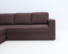 Lataa kuva Galleria-katseluun, 4-istuttava kulmavuodesohva tummanruskea
