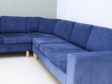 Lataa kuva Galleria-katseluun, 7-istuttava kulmasohva sininen
