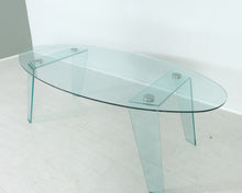 Lataa kuva Galleria-katseluun, Calligaris ovaali lasinen ruokapöytä
