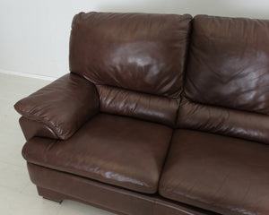 3-istuttava sohva aniliininahkaa ruskea