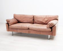 Lataa kuva Galleria-katseluun, 3-istuttava nahkasohva konjakinruskea
