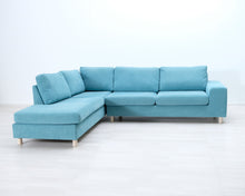 Load image into Gallery viewer, Asko 4-istuttava kulmasohva turkoosi
