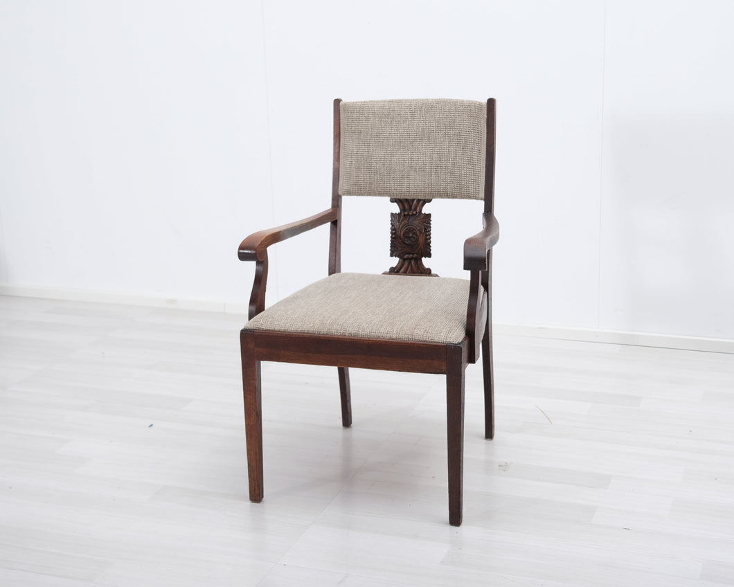 40-luvun puurunkoinen tuoli käsinojilla