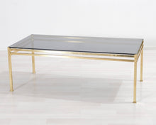 Lataa kuva Galleria-katseluun, Messinkipöytä lasilevyllä 1960-luku
