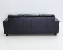 Lataa kuva Galleria-katseluun, 3-istuttava keinonahkasohva musta

