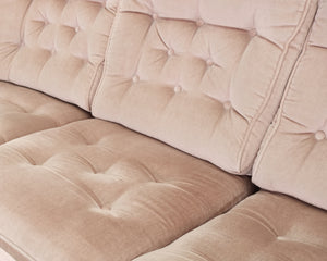 Vintage 3-istuttava sohva silkkisamettia roosa