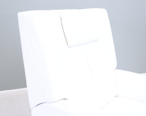 Recliner nojatuoli valkoista nahkaa