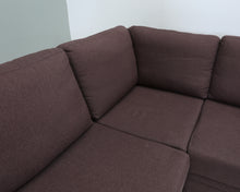 Lataa kuva Galleria-katseluun, 4-istuttava kulmavuodesohva tummanruskea
