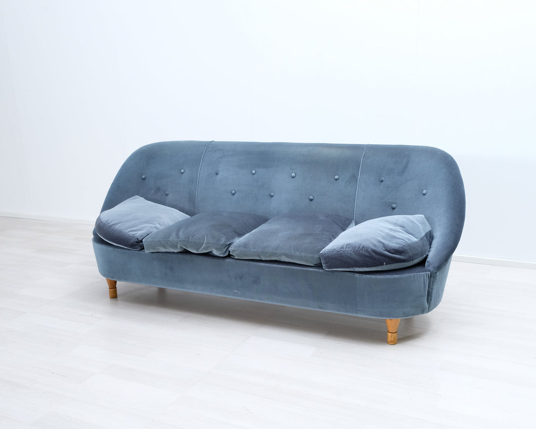 4-istuttava vintagesohva sininen