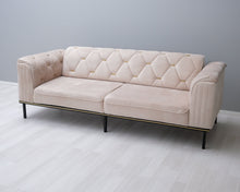 Load image into Gallery viewer, 3-istuttava kangassohva beige
