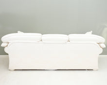 Lataa kuva Galleria-katseluun, 3-istuttava kangassohva valkoinen kuviollinen
