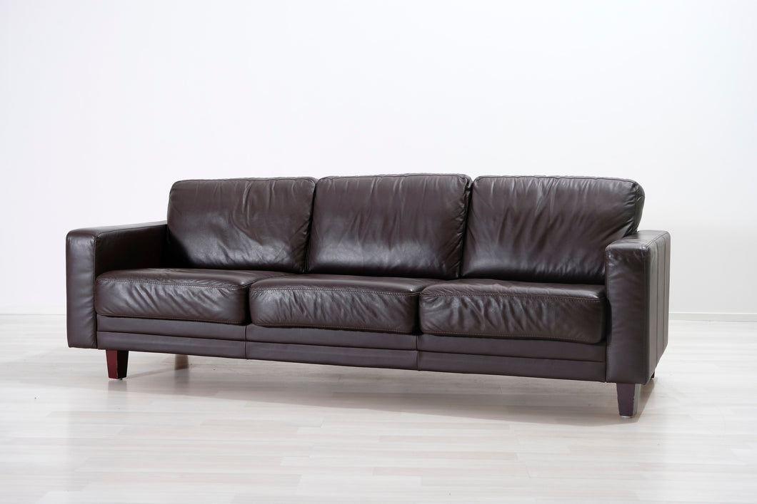 3-istuttava nahkasohva ruskea