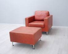 Lataa kuva Galleria-katseluun, Sope nahkainen nojatuoli punainen
