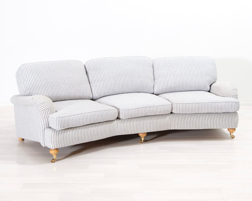 3-istuttava kangassohva raidallinen