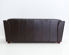 Lataa kuva Galleria-katseluun, 3-istuttava nahkasohva tummanruskea
