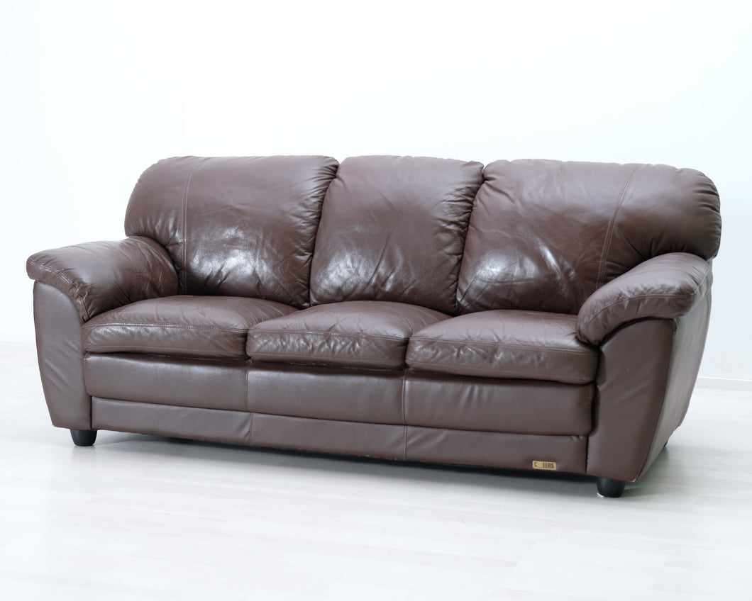 3-istuttava nahkasohva ruskea