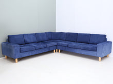 Lataa kuva Galleria-katseluun, 7-istuttava kulmasohva sininen
