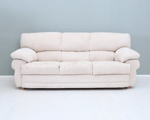 Lataa kuva Galleria-katseluun, 3-istuttava kangassohva luonnonvalkoinen
