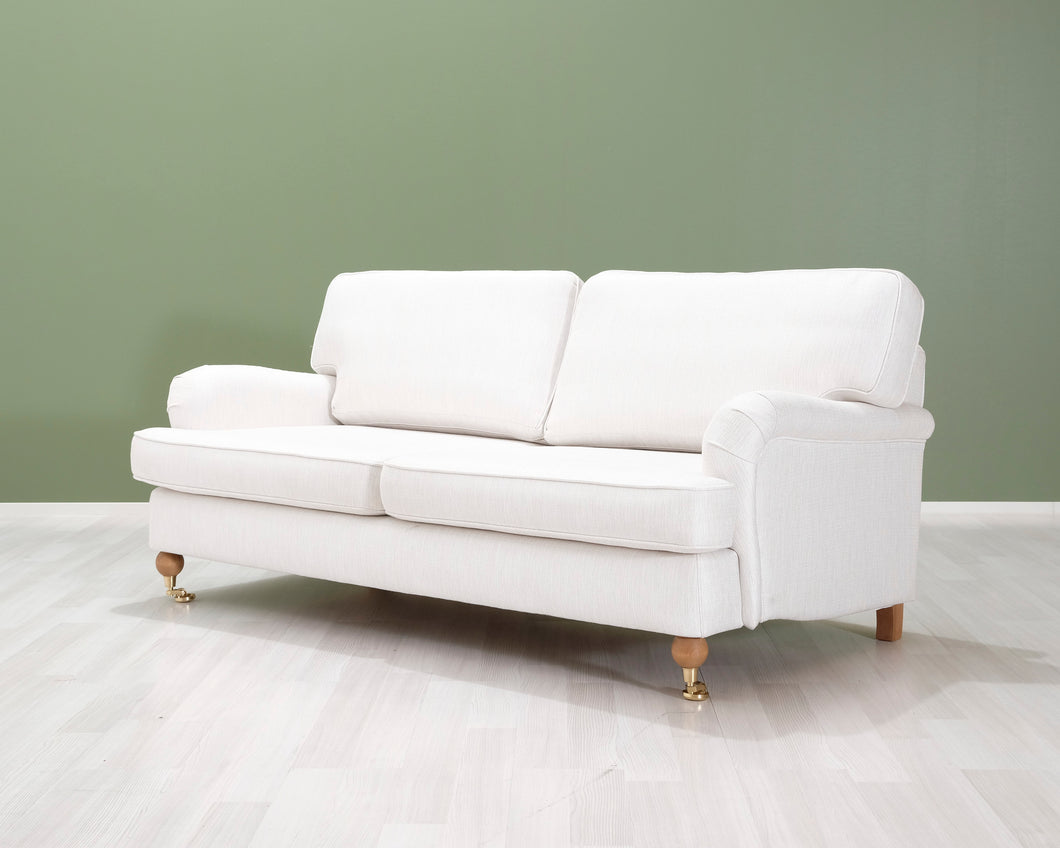 3-istuttava kangassohva valkoinen