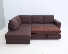 Lataa kuva Galleria-katseluun, 4-istuttava kulmavuodesohva tummanruskea
