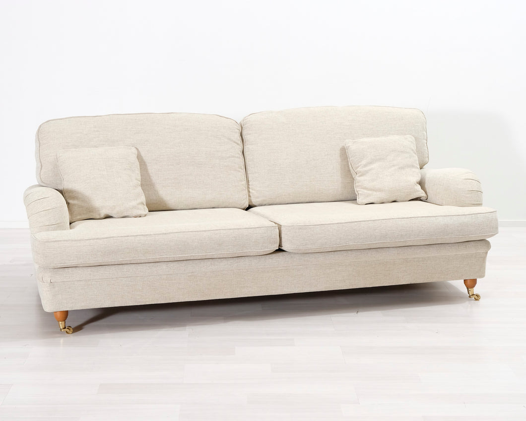 3-istuttava kangassohva luonnonvalkoinen