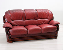 Lataa kuva Galleria-katseluun, 3-istuttava nahkasohva punainen
