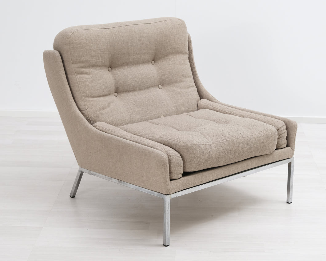 60-luvun nojatuoli harmaabeige