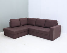 Lataa kuva Galleria-katseluun, 4-istuttava kulmavuodesohva tummanruskea
