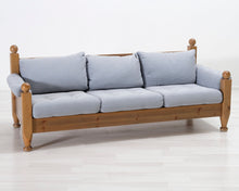 Lataa kuva Galleria-katseluun, 3-istuttava kangassohva vaaleansininen
