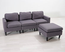 Lataa kuva Galleria-katseluun, 3-istuttava kangassohva ja rahi harmaa
