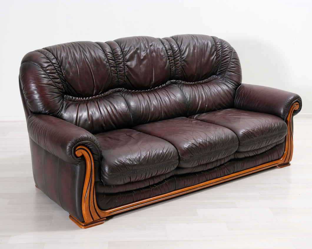 3-istuttava nahkasohva ruskea