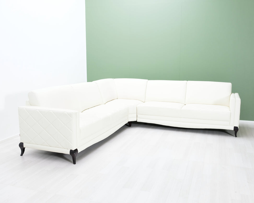 5-istuttava nahkasohva valkoinen