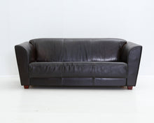 Lataa kuva Galleria-katseluun, 3-istuttava nahkasohva tummanruskea
