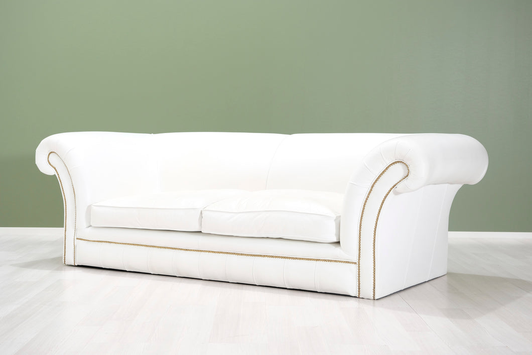 3-istuttava keinonahkasohva valkoinen