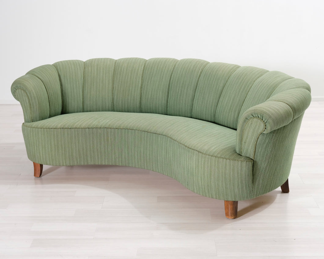 4-istuttava kangassohva vaaleanvihreä 1940-luku