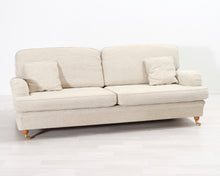 Lataa kuva Galleria-katseluun, 3-istuttava kangassohva luonnonvalkoinen
