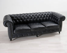 Lataa kuva Galleria-katseluun, 3-istuttava nahkasohva harmaa
